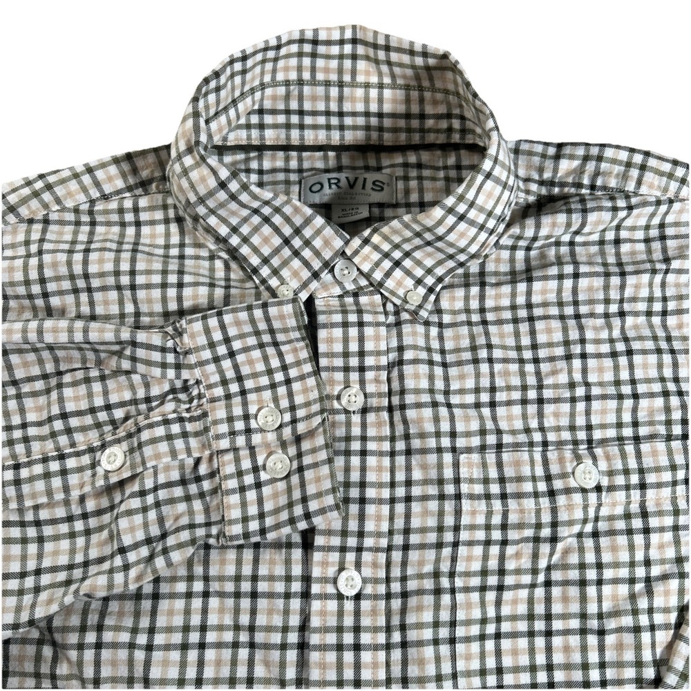 Orvis Classic Collection Men's XL Skyline Plaid‎ Long Sleeve Button Down Shirt